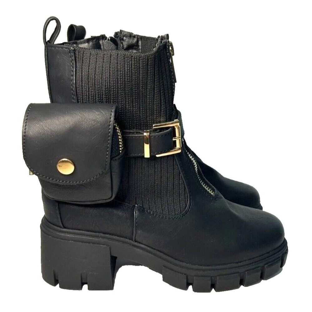 NWOT Womens Boots Mid-Calf Boot Slip-On Platform Chunky Heel Boot size 6